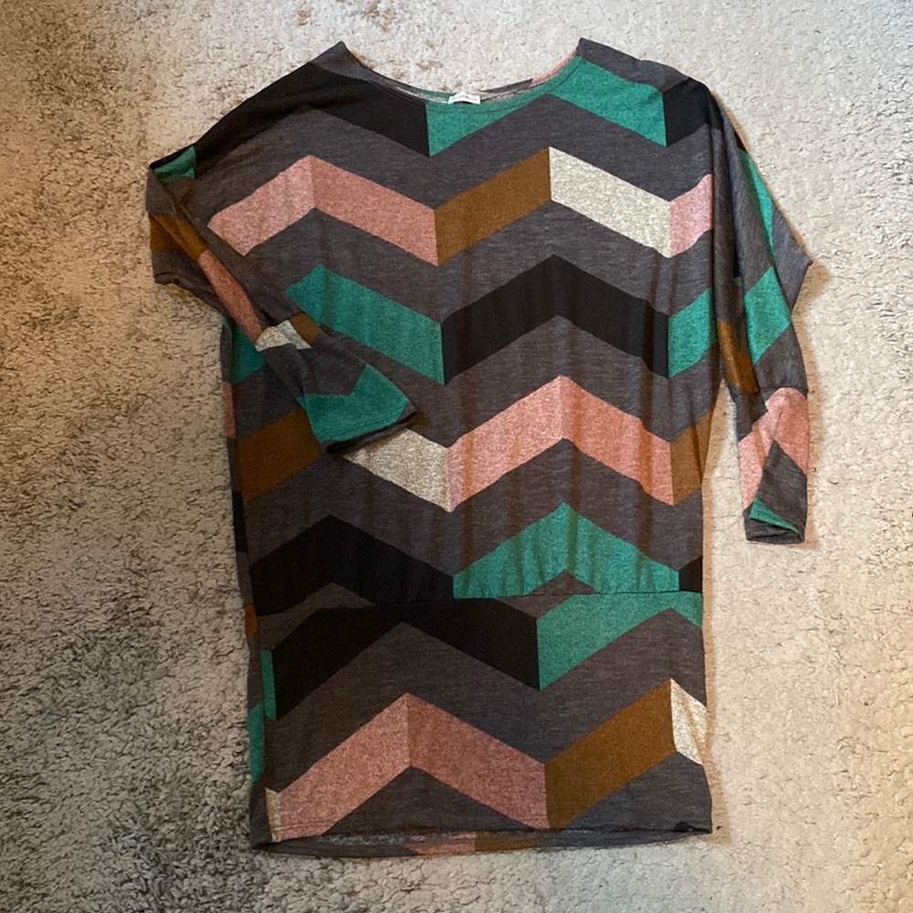 Egs California Long Sleeve Chevron Blouson Tunic